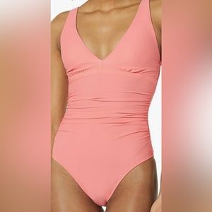 🆕 NWT AMAZON ESSENTIALS CORAL PINK BATHING SUIT (2)